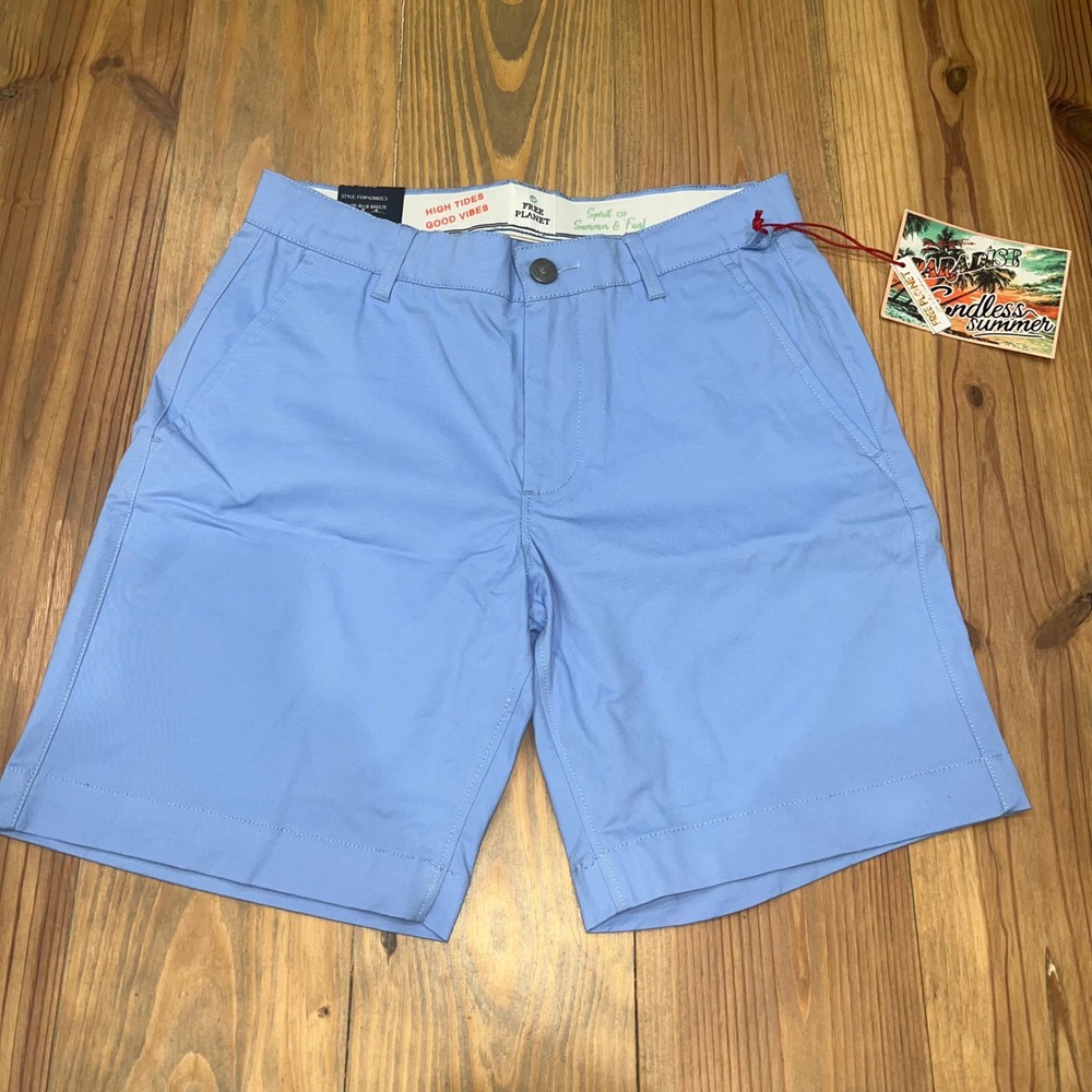 Free Planet Mens Stretch Twill Shorts Blue Breeze FS9P42BBZC3 Size 30 NWT